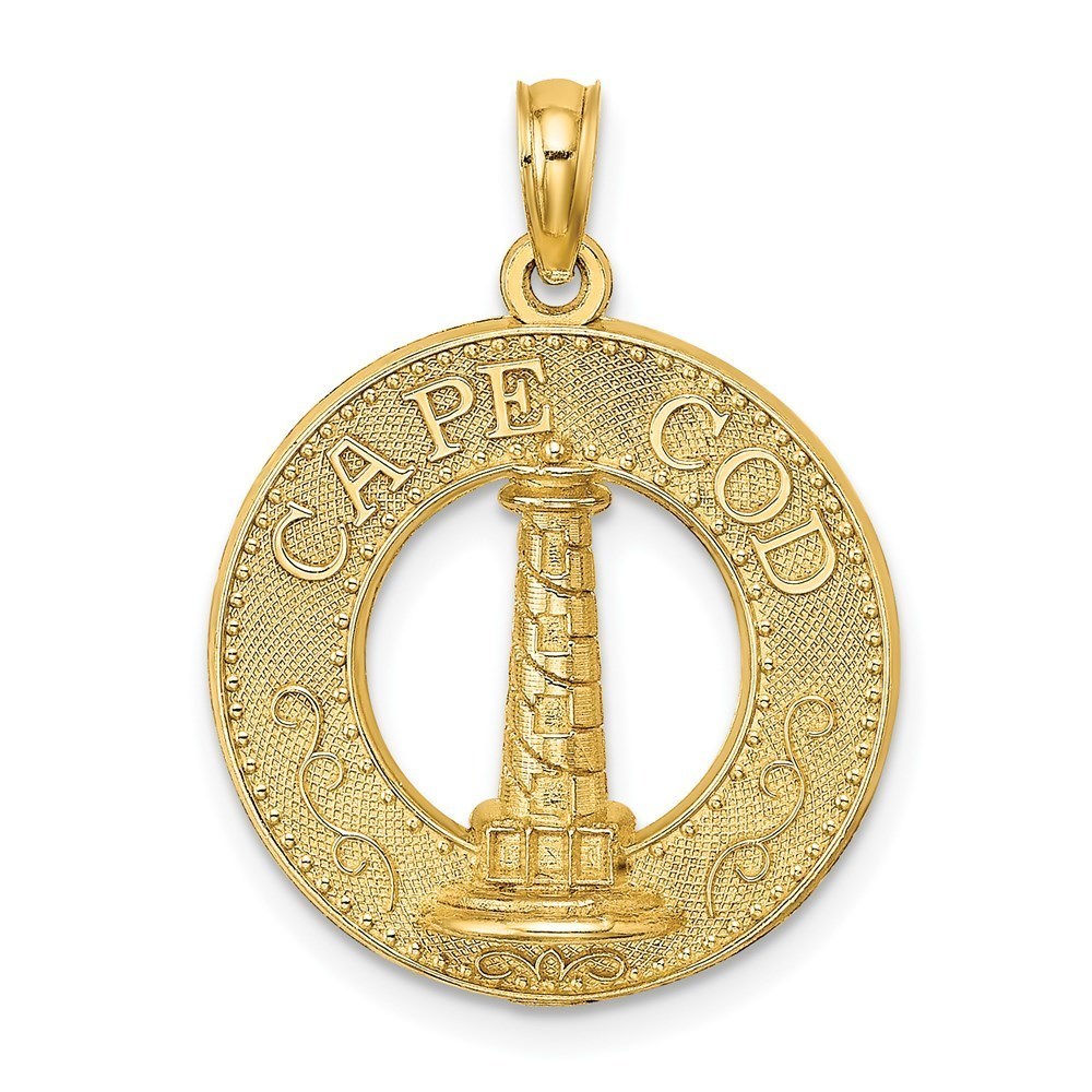 14k Yellow Gold Travel CAPE COD Lighthouse Necklace/Bracelet Charm Pendant